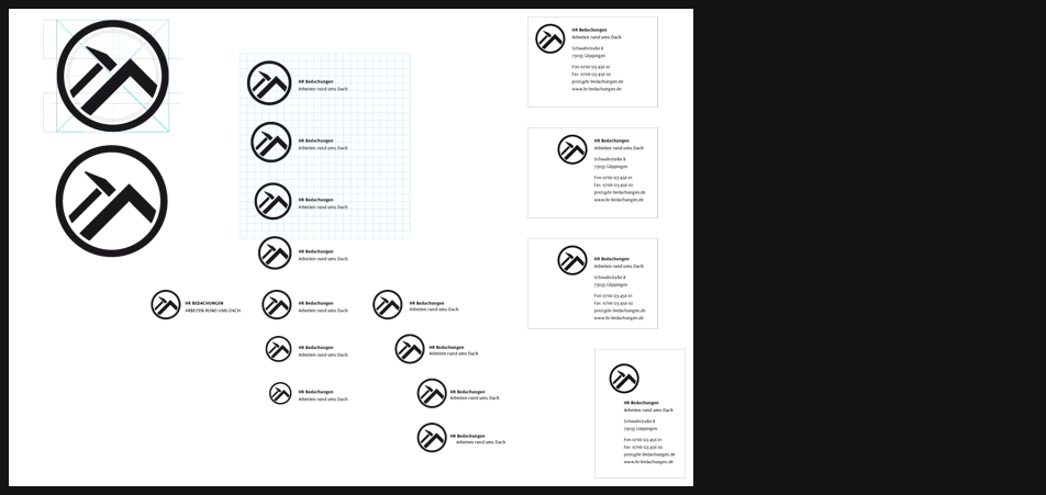 hr-bedachungen logo-entwurf skizzen
