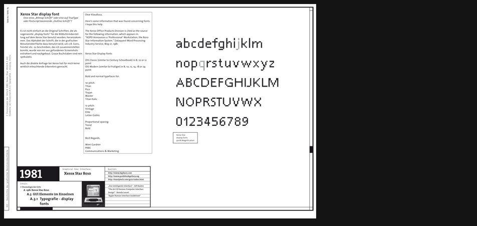Xerox Star 8010 display fonts